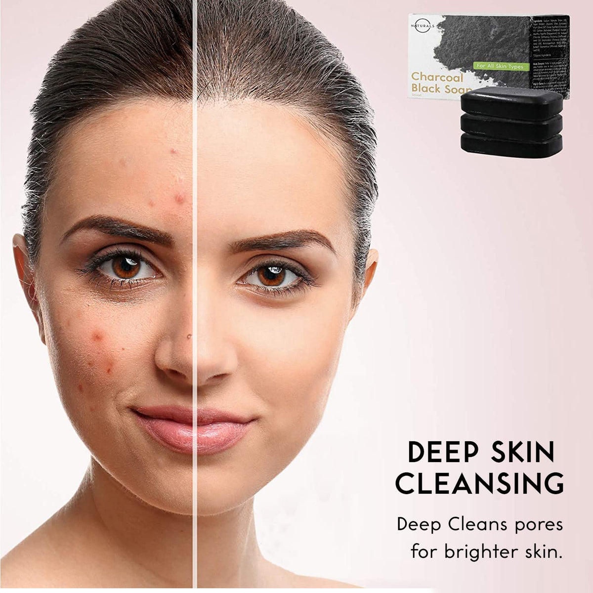 O NATURALS Charcoal Soap Bar side view