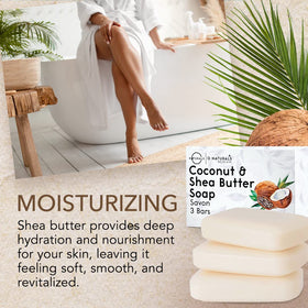 O NATURALS Coconut Shea Butter Soap Bar packaging