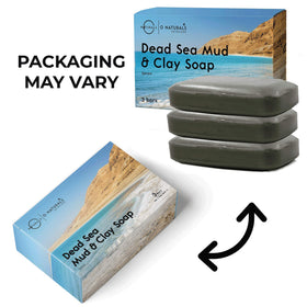 O NATURALS Dead Sea Mud Soap in a bathroom setting