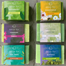 O NATURALS Green Tea Soap Bar side view