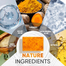 OAKDOLCHE turmeric soap bar in use for gentle cleansing
