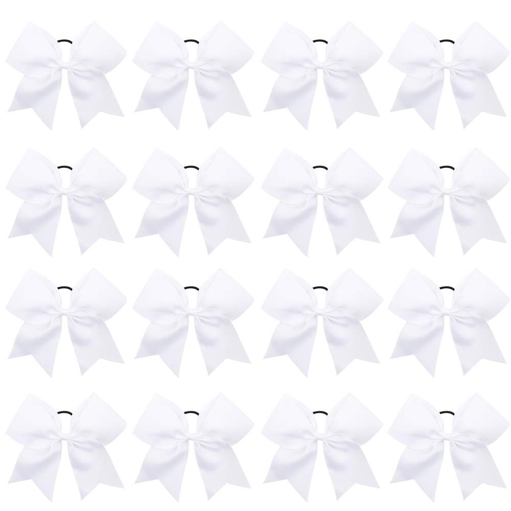 OAOLEER 16PCS 8-inch cheer hair bows in assorted colours