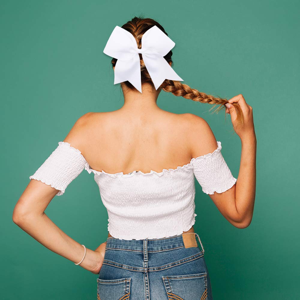 OAOLEER cheer hair bows packaged in a clear box