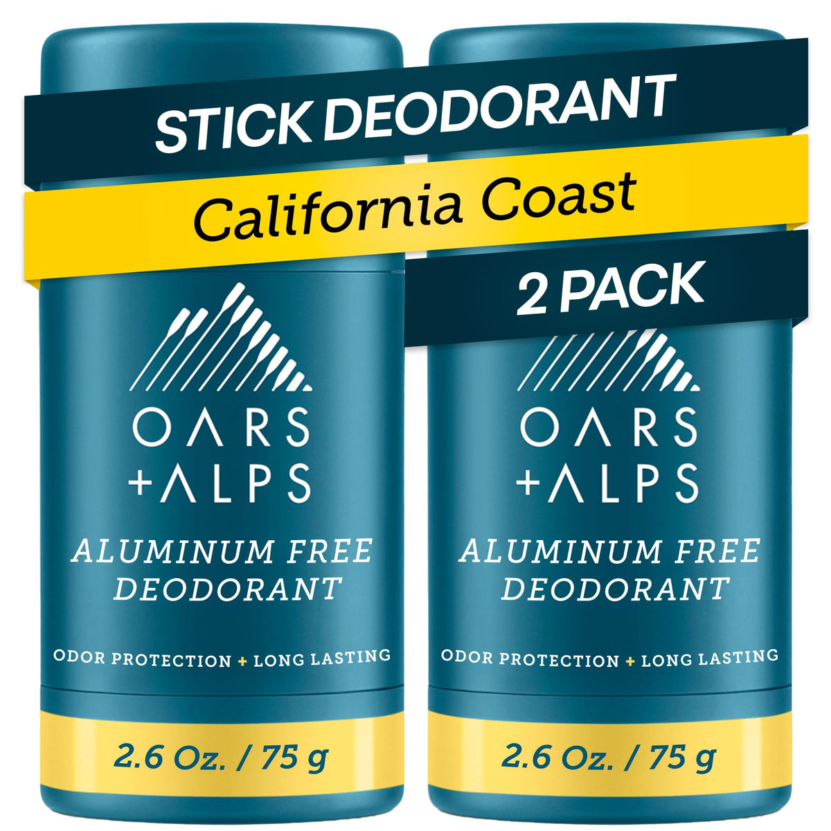 Oars + Alps Aluminum Free Men's Deodorant front view, 2.6oz