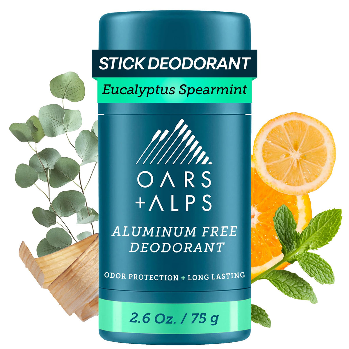 Oars + Alps Aluminum Free Men's Deodorant front view, 2.6oz