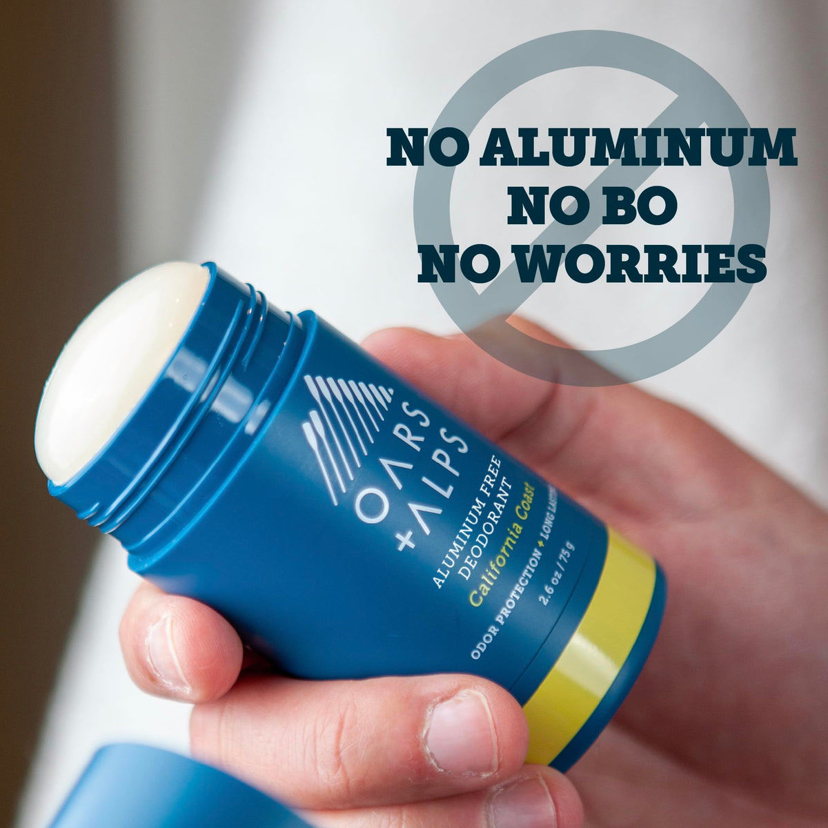 Oars + Alps Aluminum Free Men's Deodorant packaging with California Coast scent