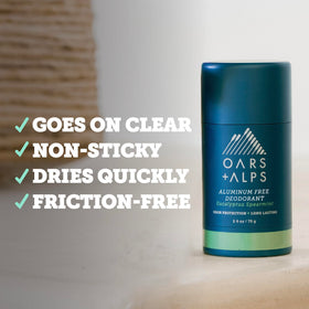 Oars + Alps deodorant showing clear application on skin