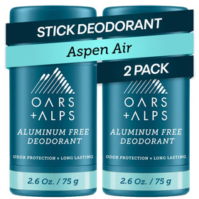 Oars + Alps Men's Deodorant 2-pack clear packaging front view