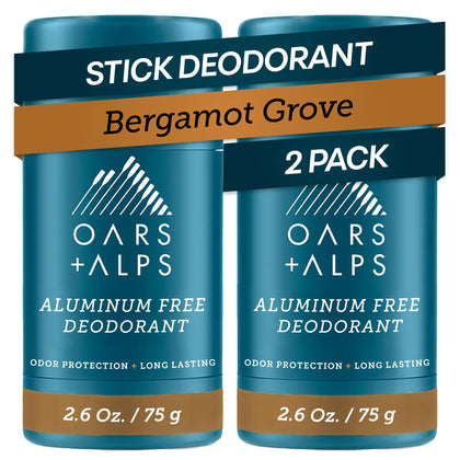 Oars + Alps Men's Deodorant 2pk clear formula front view