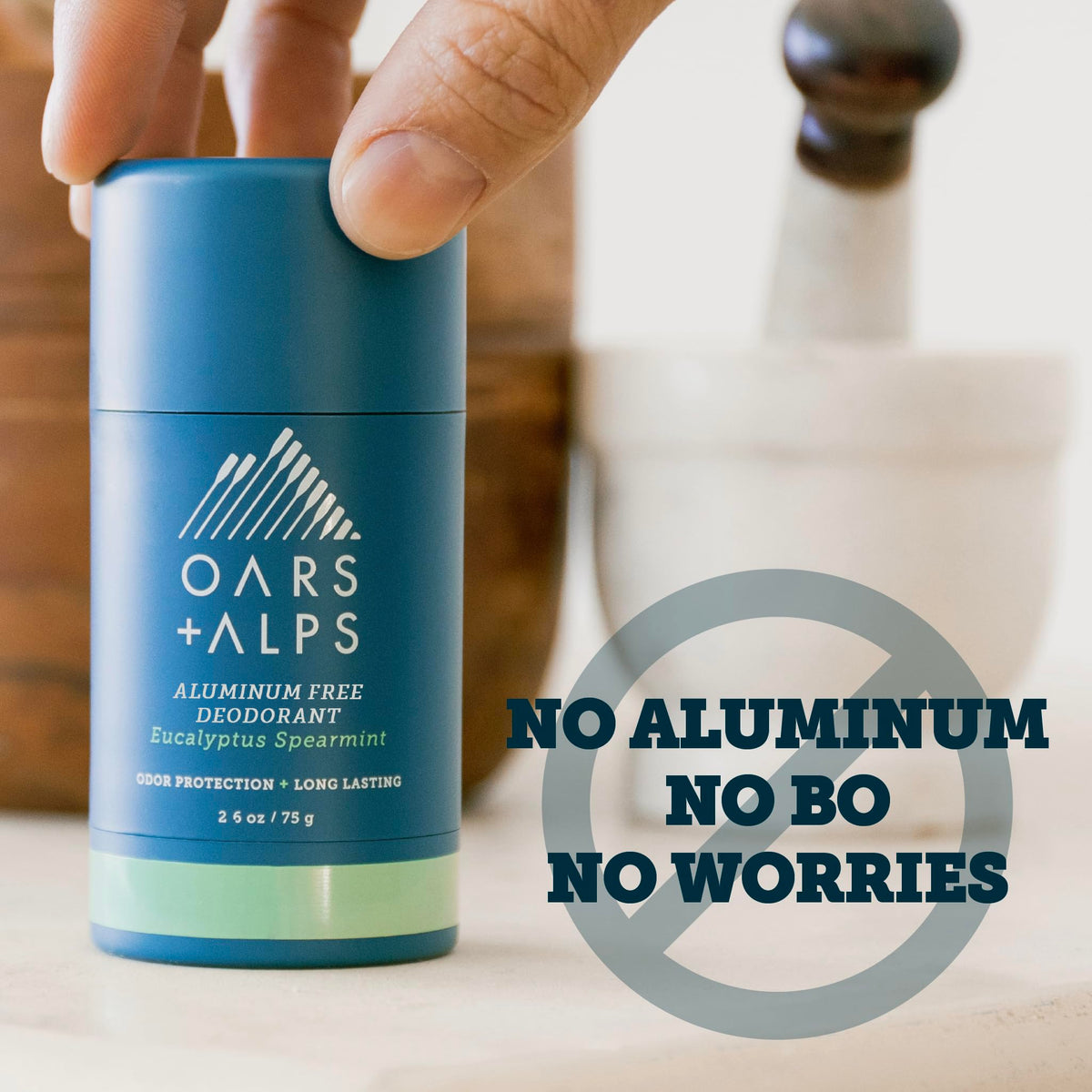 Oars + Alps Men's Deodorant in eucalyptus spearmint scent
