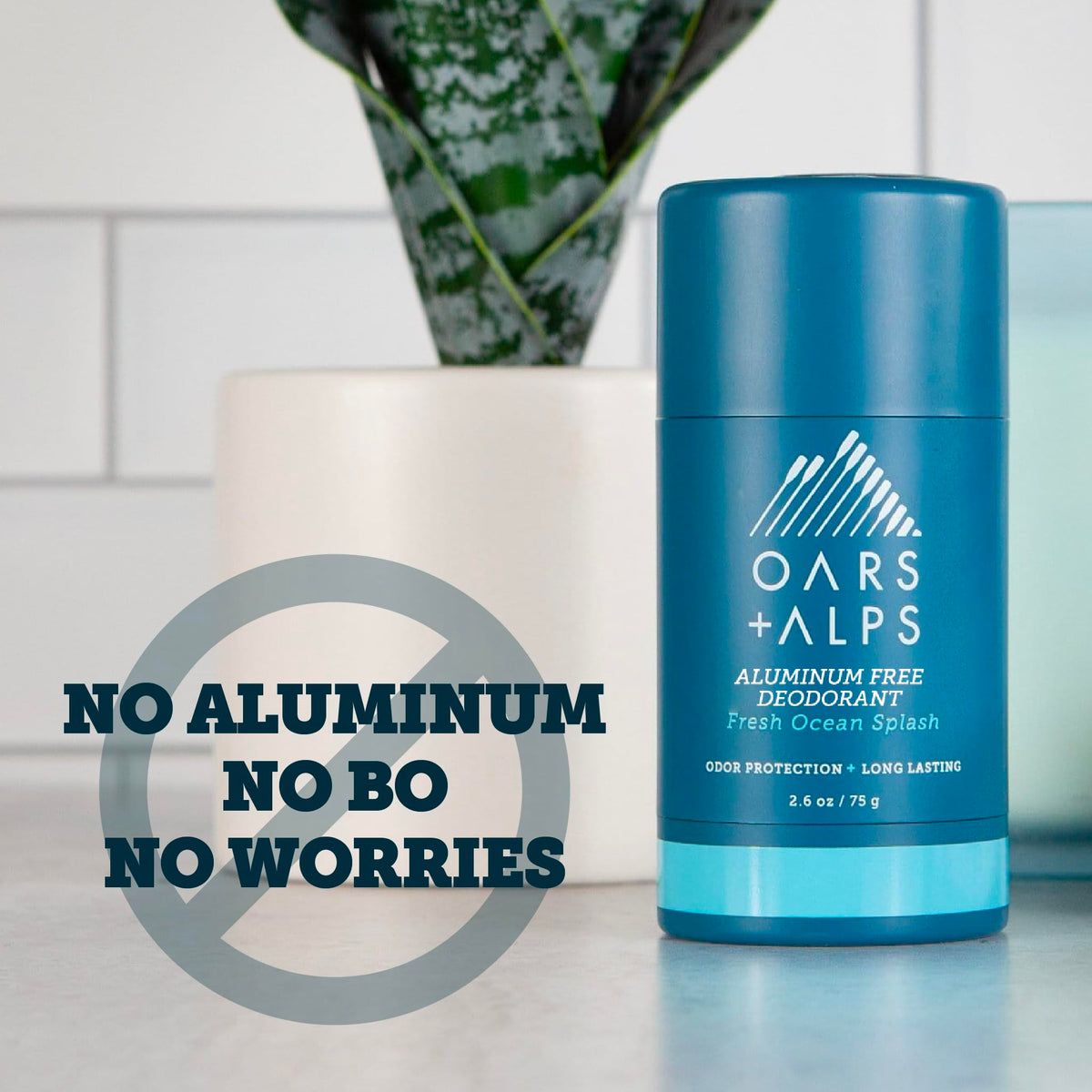 Oars + Alps Men's Deodorant in use during workout
