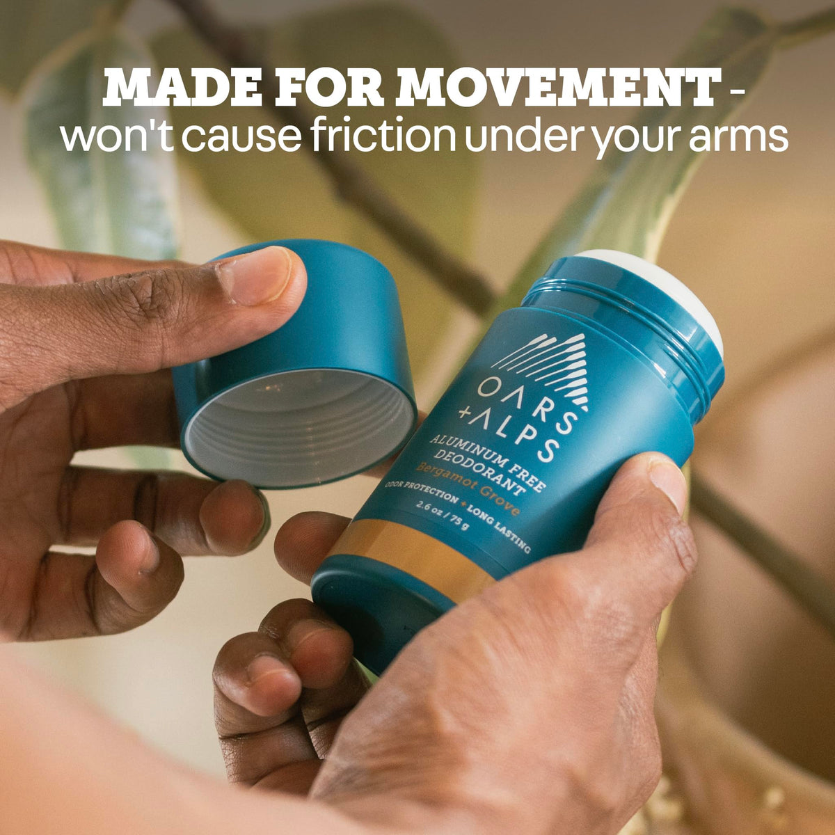 Oars + Alps Men's Deodorant showing application on skin