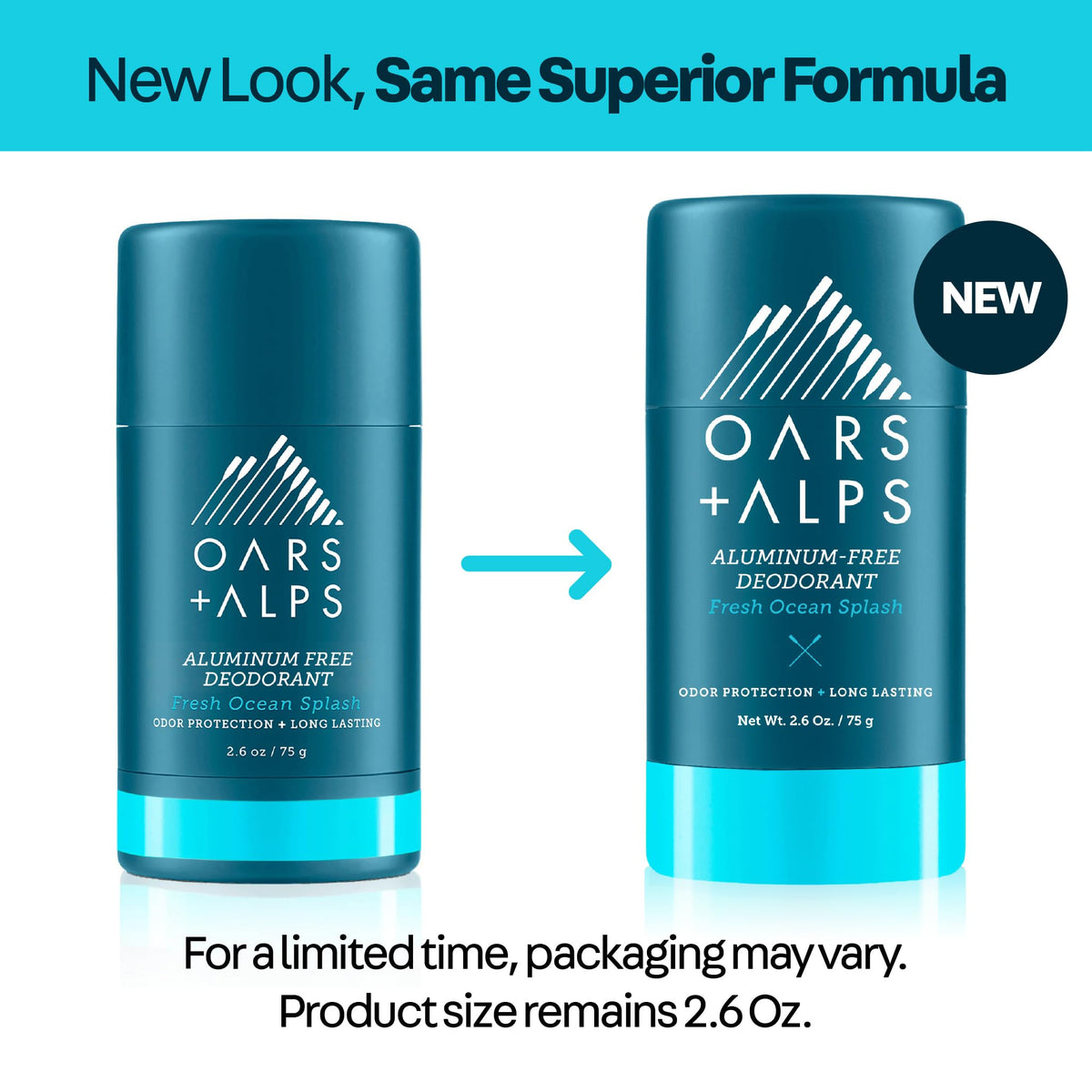 Oars + Alps Men's Deodorant with cedarwood and lime notes