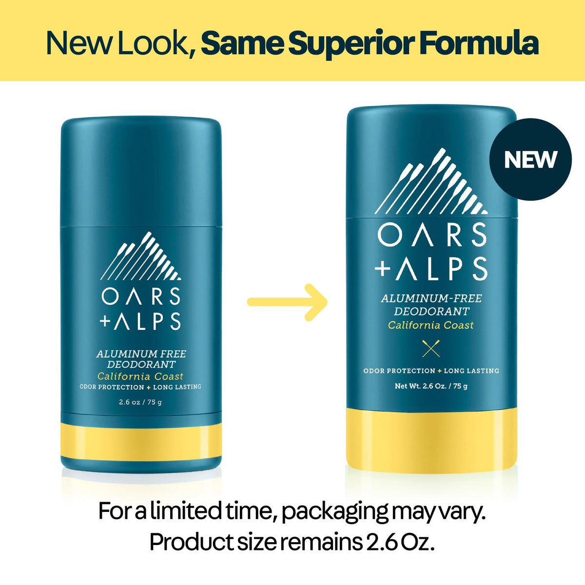 Oars + Alps Men's Deodorant with citrus fruits background