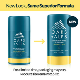 Oars + Alps Men's Deodorant with citrus fruits background