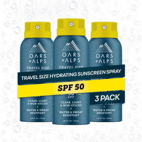 Oars + Alps SPF 50 Travel Body Sunscreen Spray 3-pack front view