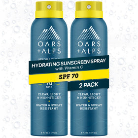 Oars + Alps SPF 70 Body Sunscreen Spray 2 pack front view