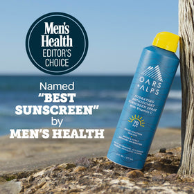 Oars + Alps sunscreen spray bottle back view