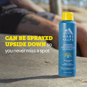 Oars + Alps sunscreen spray packaging and branding