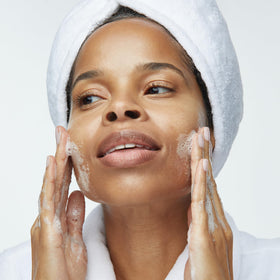 Obagi Nu-Derm Foaming Gel 2 oz on bathroom counter