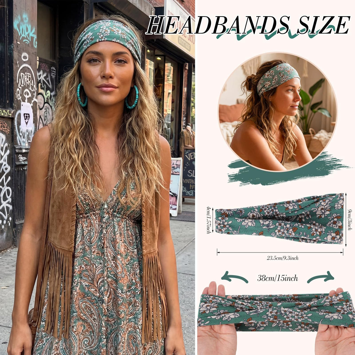 obeoby Boho Headband knotted design close-up