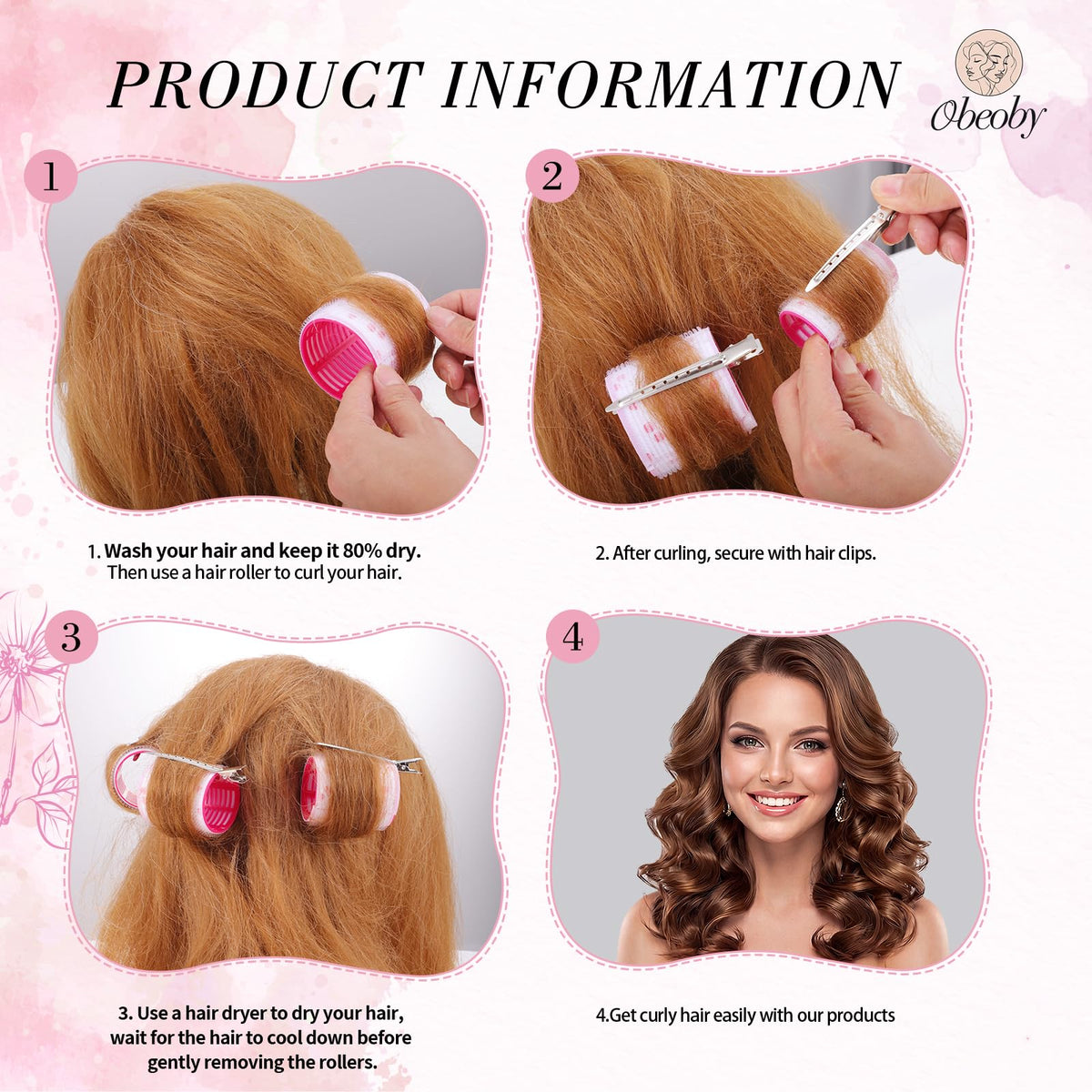 obeoby hair roller comb and storage bag