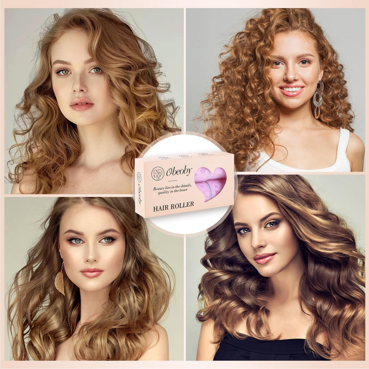 obeoby hair rollers set showing all included accessories