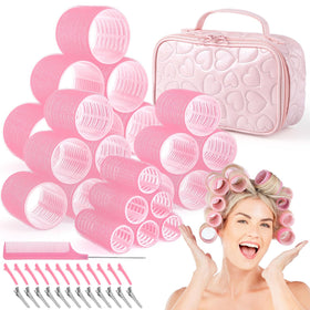 obeoby Hair Rollers Set with 24 rollers and makeup bag