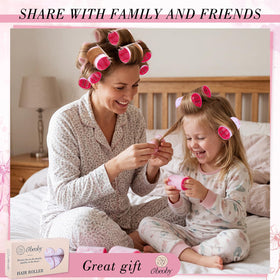 obeoby hair rollers set with cherry print design