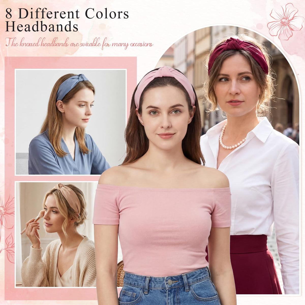 obeoby knotted headband in burgundy colour