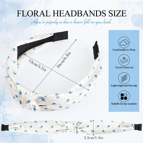 obeoby knotted headband side view showing floral design