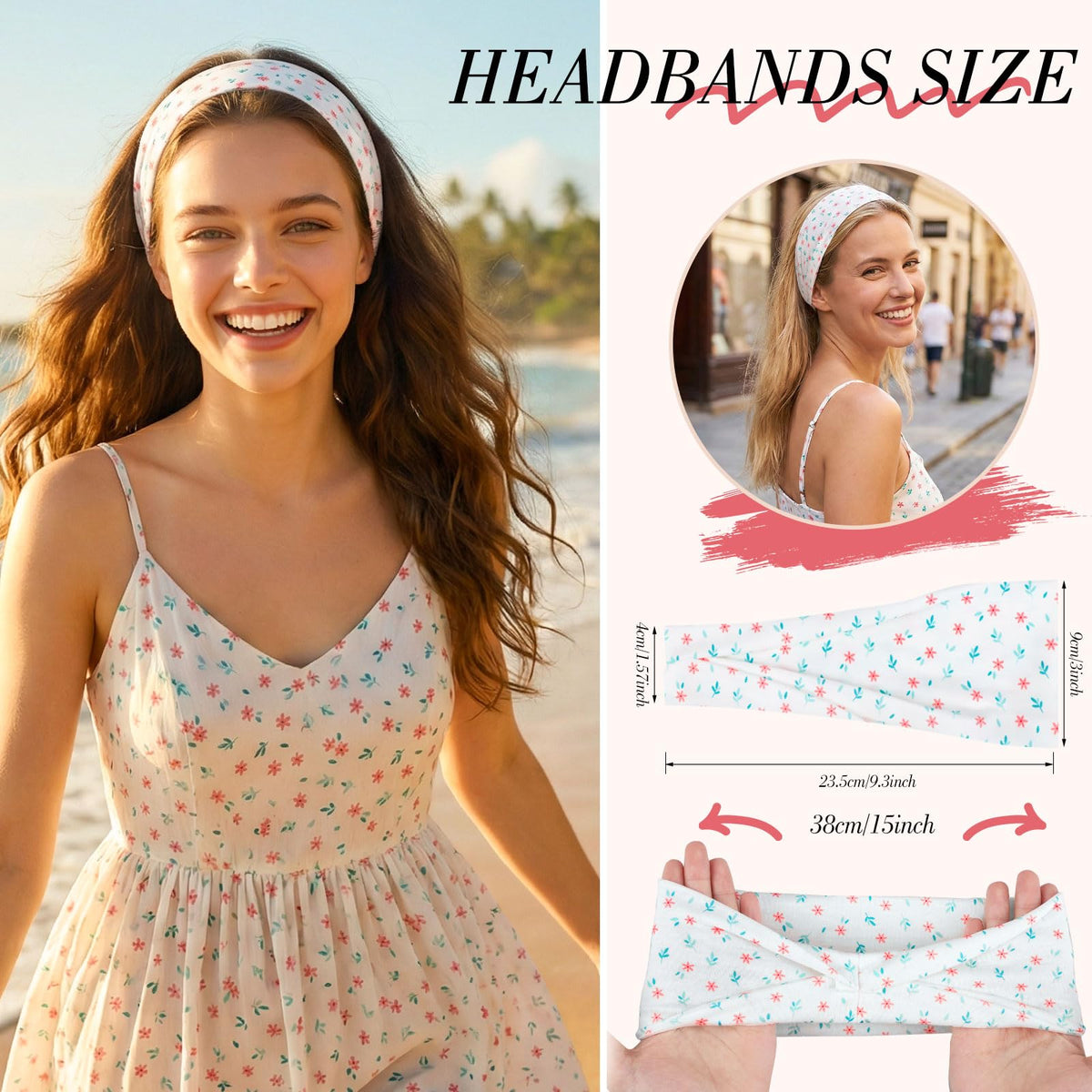 obeoby knotted headband with floral pattern close-up