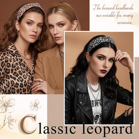 obeoby Leopard Print Headband in use with long hair