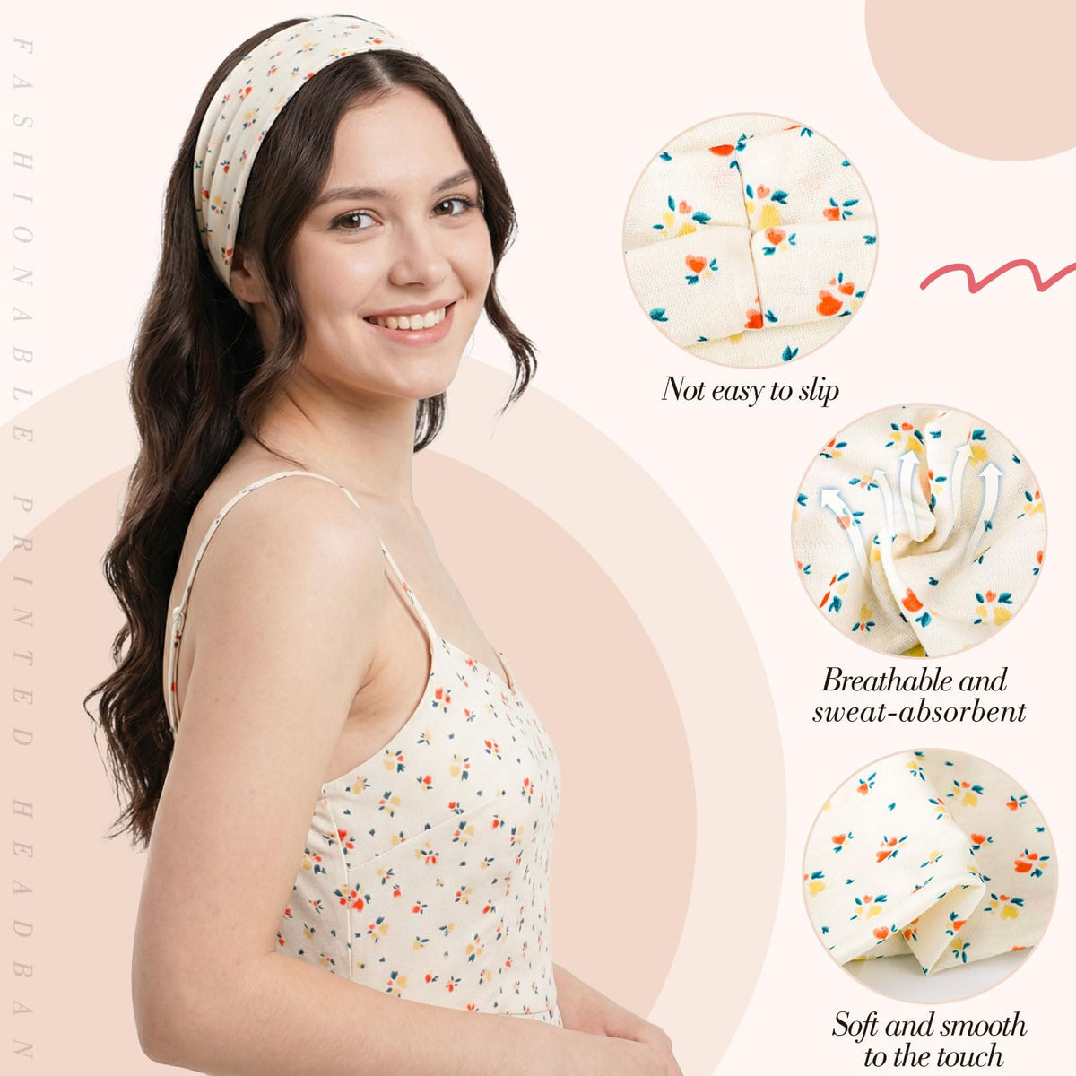 obeoby striped headband with knotted design, back view