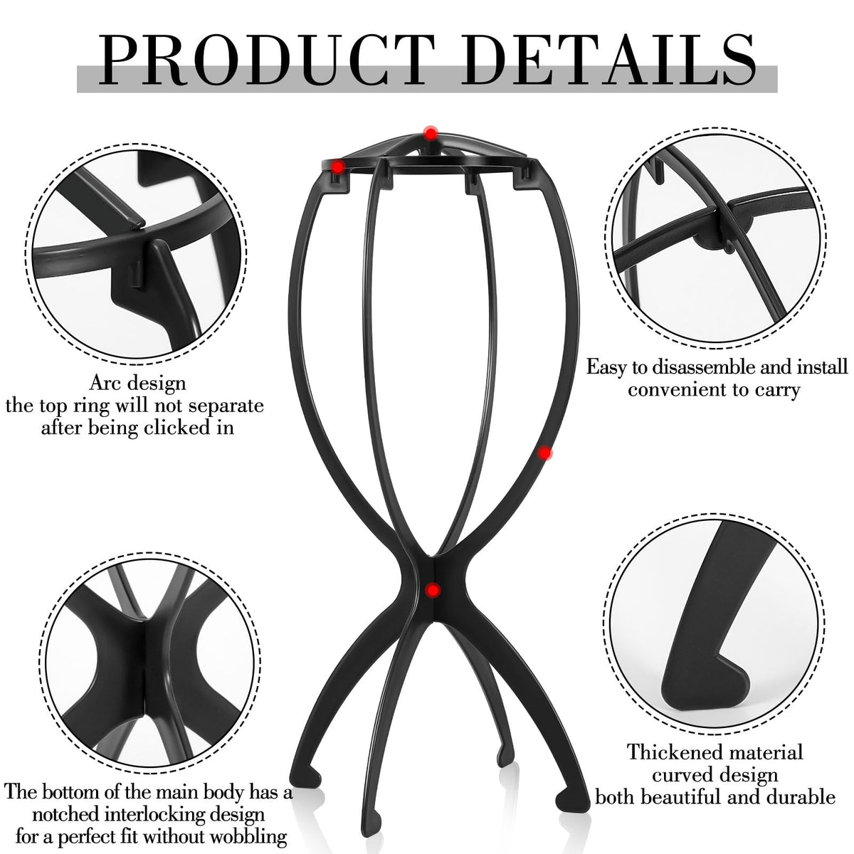 obeoby Wig Stand assembly instruction close-up