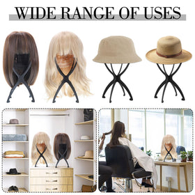 obeoby Wig Stand with hat displayed