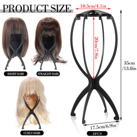 obeoby Wig Stand with short wig displayed