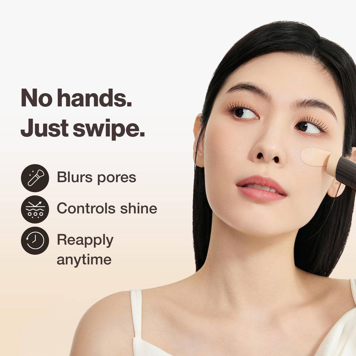 OBgE Foundation Stick with built-in S-curved brush