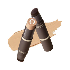 OBgE Natural Foundation Stick #3 Sand front view with brush