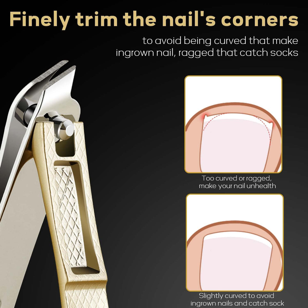 Oblique nose nail clippers from Wanmat toenail clippers set