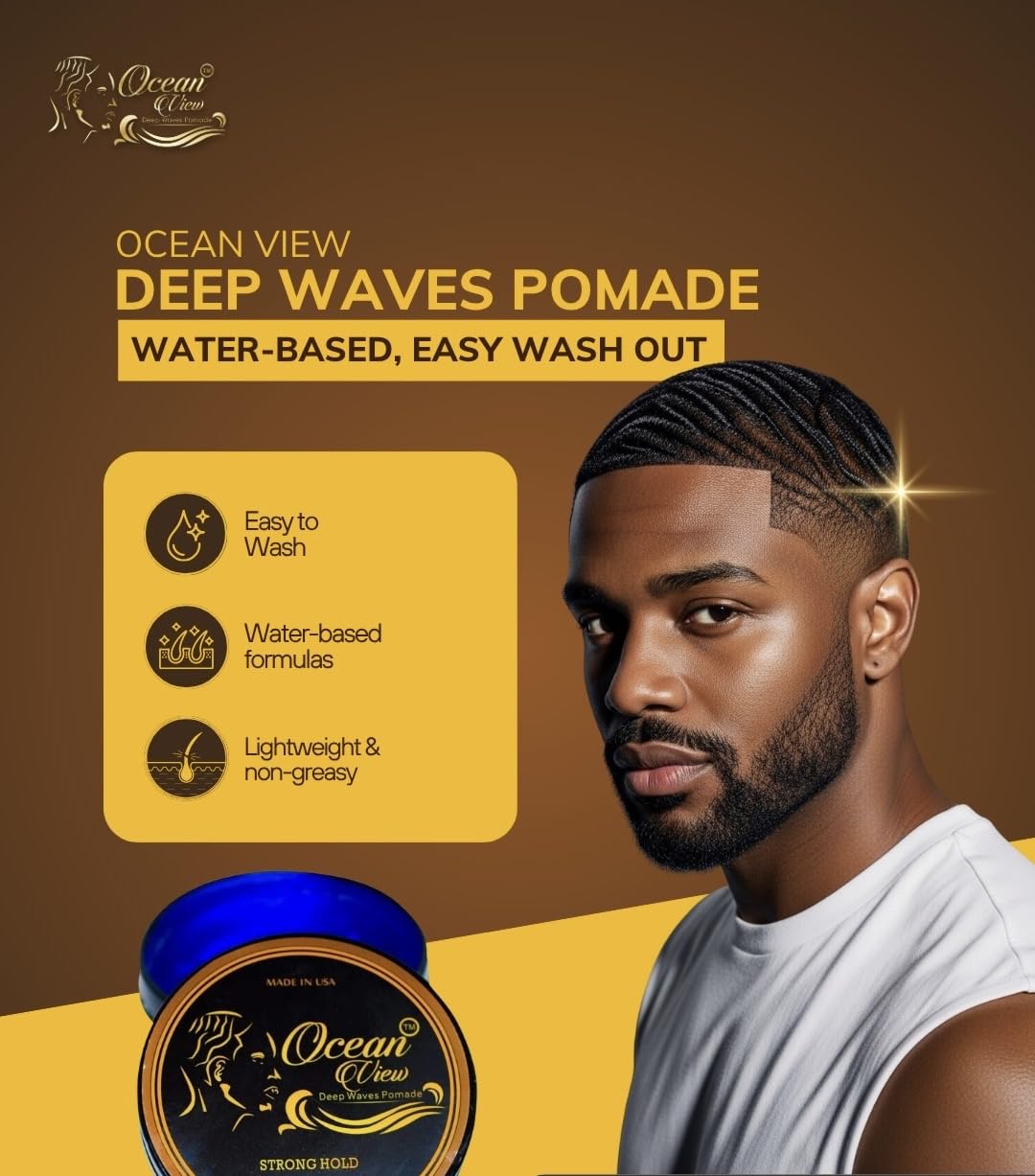 OCEAN VIEW DEEP WAVES POMADE application on hair