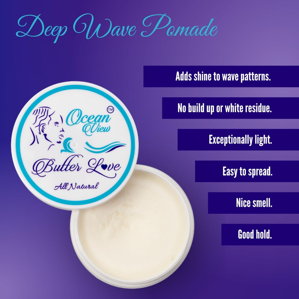OCEAN VIEW DEEP WAVES POMADE Butter Love 360 Wave Grease application on hair