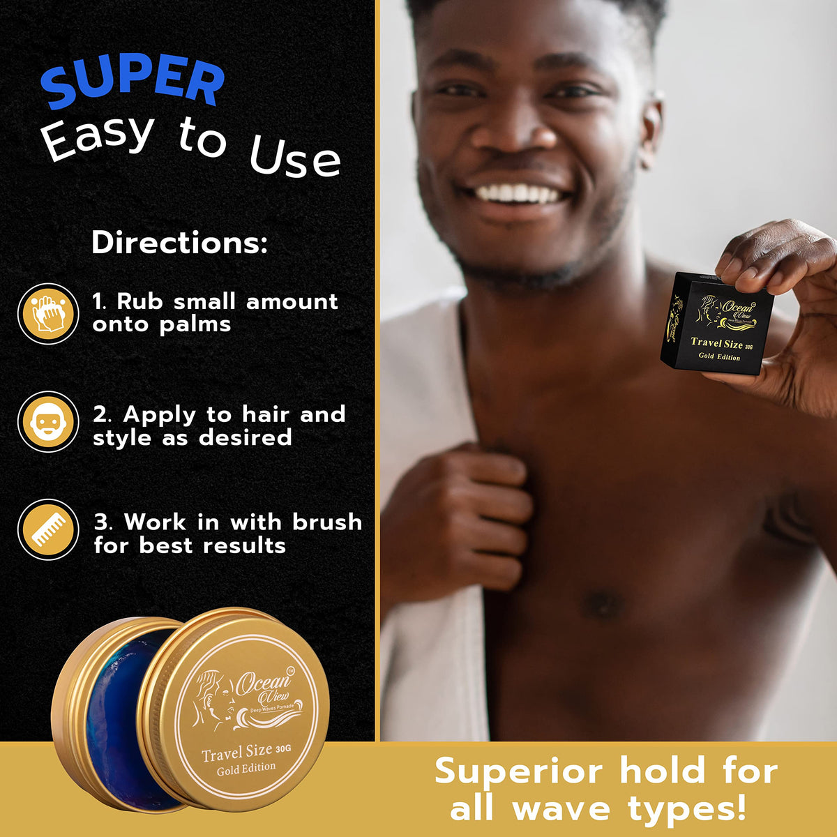 OCEAN VIEW DEEP WAVES POMADE Gold Edition back label