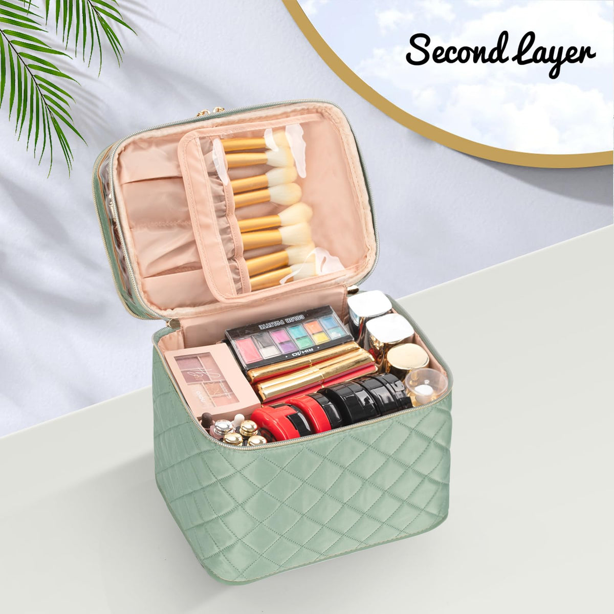 OCHEAL Large Makeup Bag detailed view of material