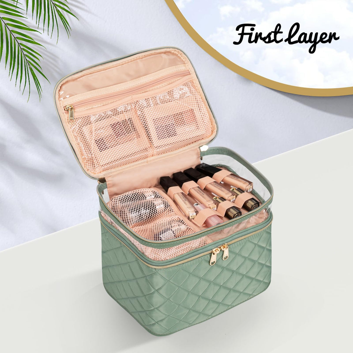 OCHEAL Large Makeup Bag with small items organized
