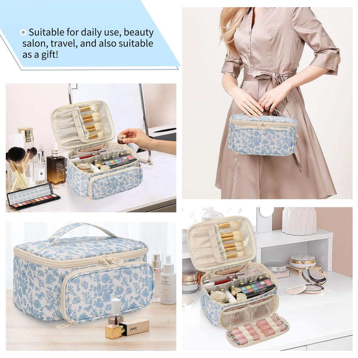 OCHEAL Makeup Bag compact size comparison
