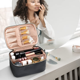 OCHEAL Makeup Bag compactly fitting into a suitcase