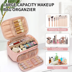 OCHEAL Makeup Bag detailed view of smooth zippers