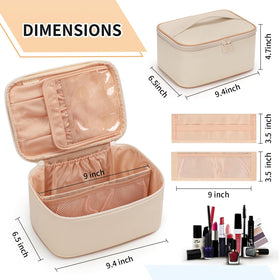 OCHEAL Makeup Bag dimensions displayed on a ruler
