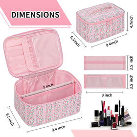 OCHEAL Makeup Bag dimensions displayed with a ruler
